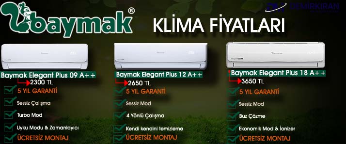 Baymak Klima Fiyatları - Baymak Klima - Baymak Elegant Plus 09 / 12 / 18 - Baymak En Uygun Klimalar