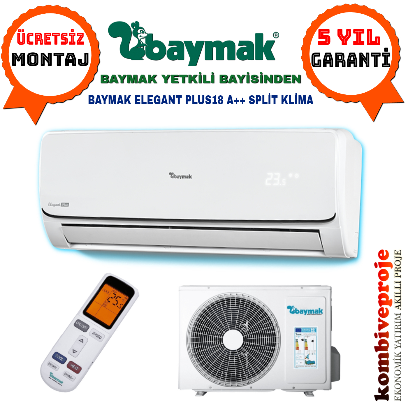 baymak klima inverter A ++ 18 btu